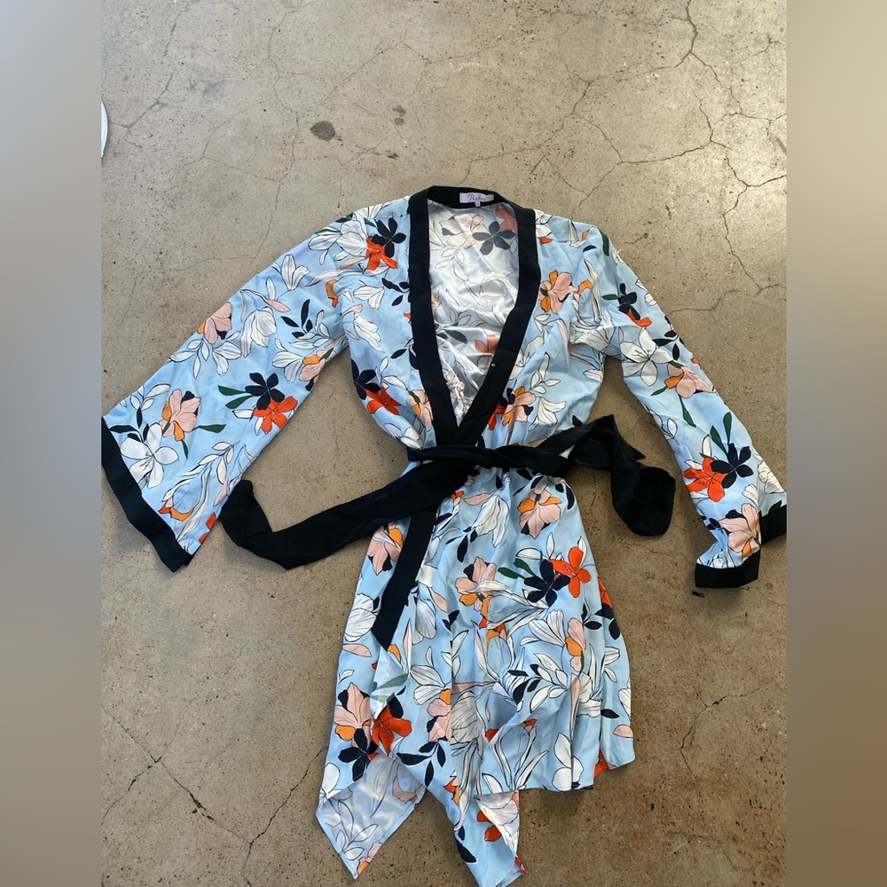 Parker 100% silk kimono wrap dress